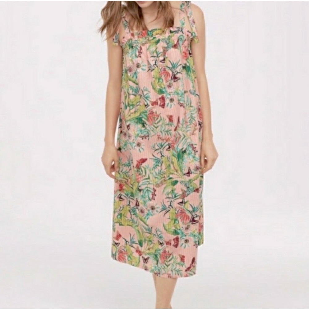 H&M tie-shoulder midi summer dress - size 4